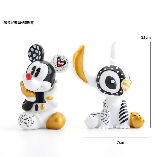 Black Gold Stitch and Mickey Designer Figures (Set of 2)
