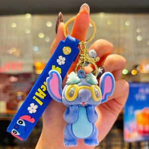 Stitch Tropical Fuzz Flocked Keychain