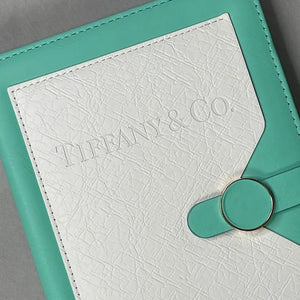 Tiff & Co. Signature Teal and White Notebook