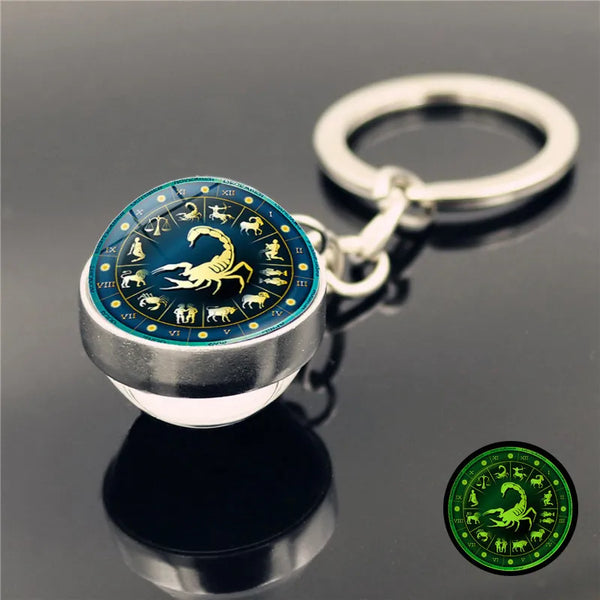 Celestial Zodiac Signs Luminous Keychain