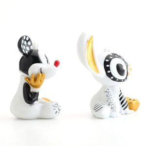 Black Gold Stitch and Mickey Designer Figures (Set of 2)