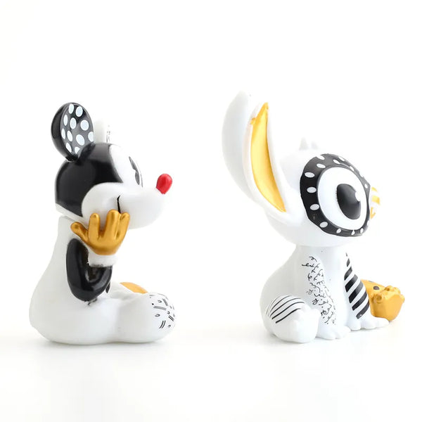 Black Gold Stitch and Mickey Designer Figures (Set of 2)