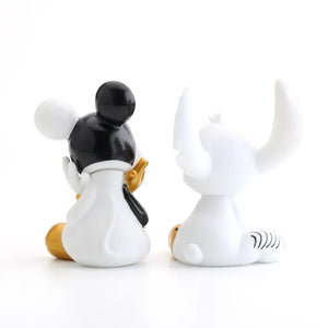 Black Gold Stitch and Mickey Designer Figures (Set of 2)