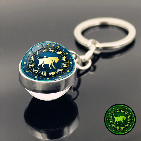 Celestial Zodiac Signs Luminous Keychain