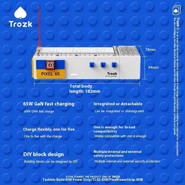 Trozk TI02 Building Blocks 65W Power Strip