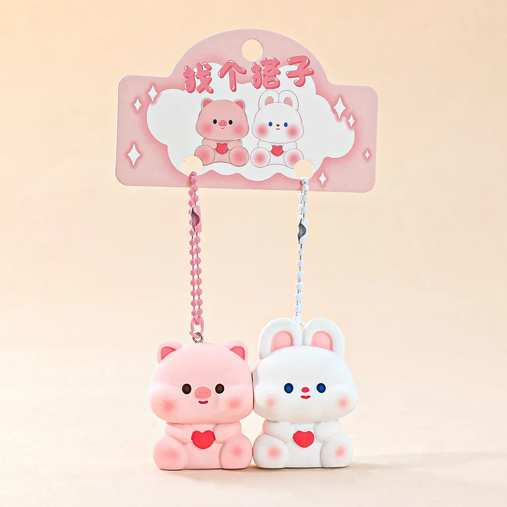 Magnetic Souls Bunny-Piggy Love Keychain
