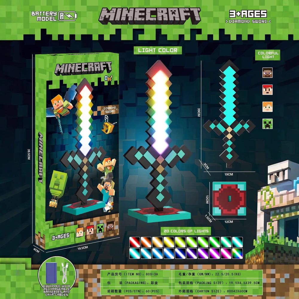 Minecraft Enchanted Pixels Light Sword