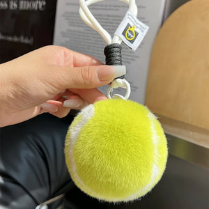 Preppy Soft Tennis Ball Keychain