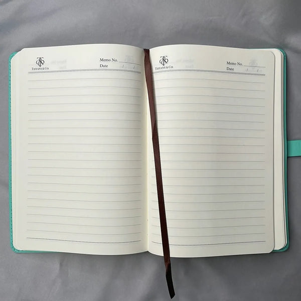 Tiff & Co. Signature Teal and White Notebook