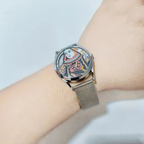 Queen Of Hearts Royal Card Quartz Watch
