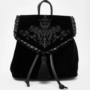 Nocturnia Midnight Hex Gothic Velvet Backpack