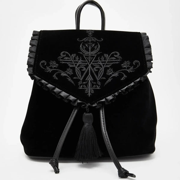 Nocturnia Midnight Hex Gothic Velvet Backpack