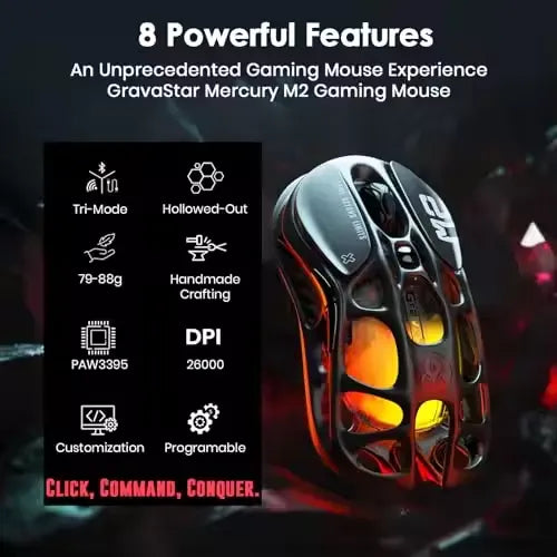 Gravastar Mercury M2 Transparent Black Mouse