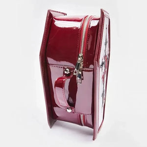 Nocturnia Crimson Crypt Gothic Coffin Handbag