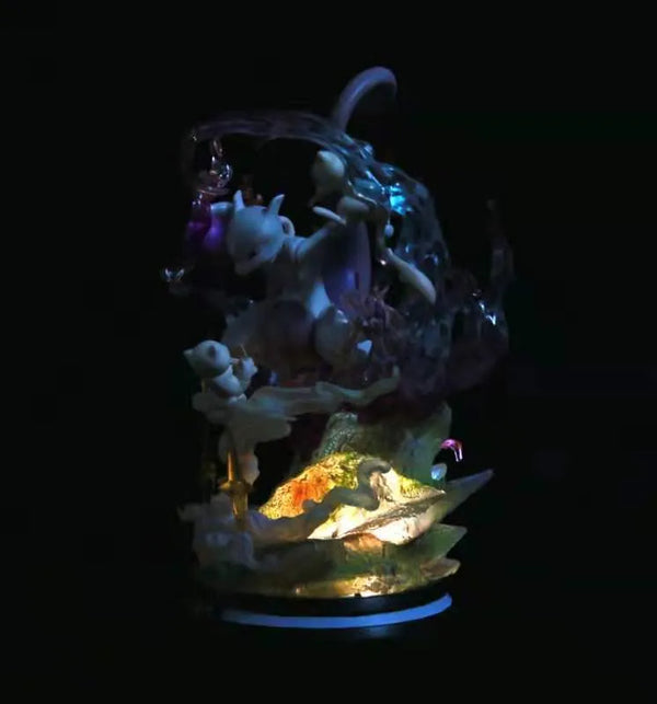 Mewtwo & Mew Illuminated Psystrike Vortex Ver. Figure (25 cm)