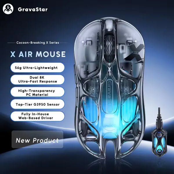 Gravastar Mercury X Air 8KHz Gaming Mouse