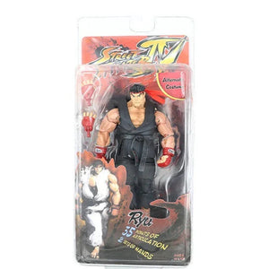 Action figure in packaging with 'Street Fighter' branding on a white background