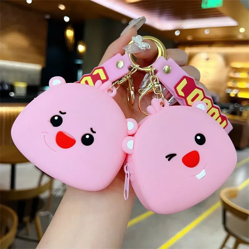 Loopy Pink Beaver Coin Purse