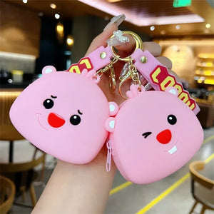 Loopy Pink Beaver Coin Purse
