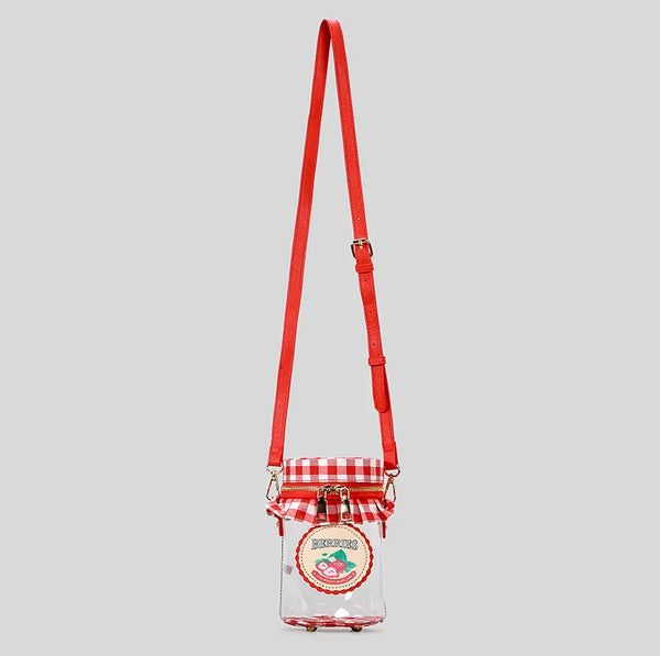 Berry-Sweet Strawberry Jam Jar Crossbody Bag