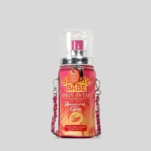 Beach-Babe Novelty Spray Bottle Crossbody Bag