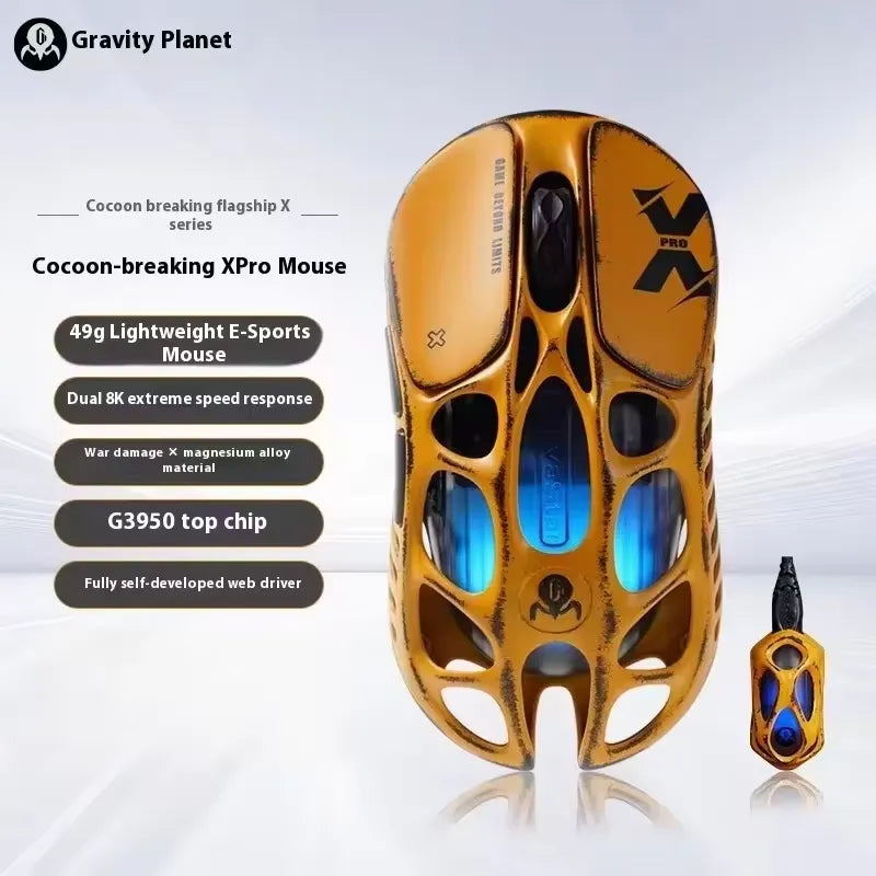 Gravastar Mercury X Pro Yellow Battle Worn Mouse