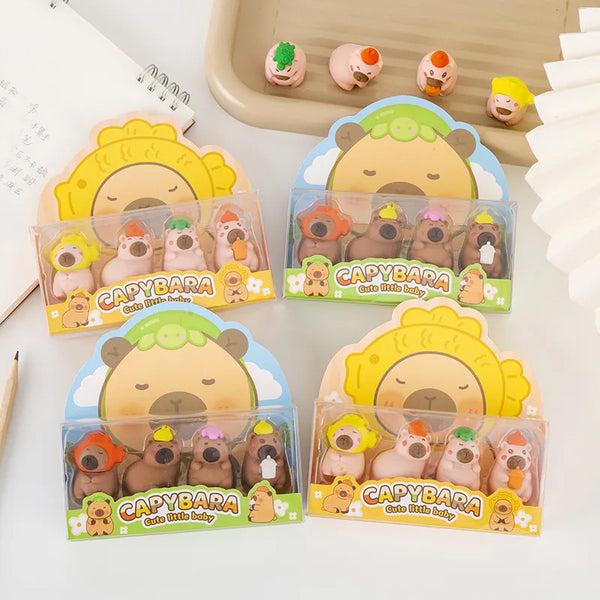 Capybara 3D Figurine Eraser Set