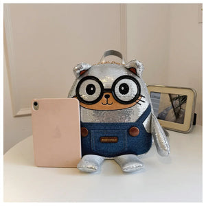 Cosmic Glitz Dapper Bear Sequin Backpack