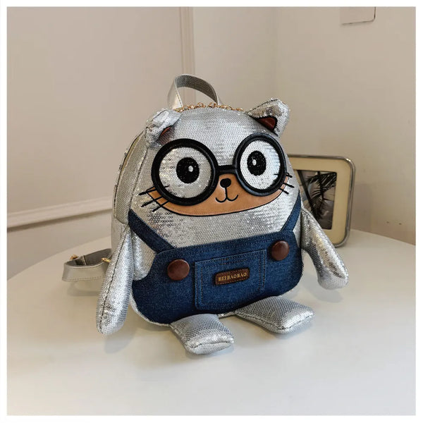 Cosmic Glitz Dapper Bear Sequin Backpack