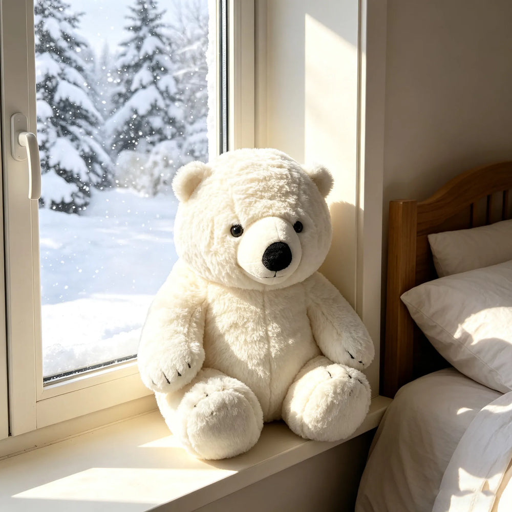 Arctic Solace Snowy Polar Bear Plush (35 cm)