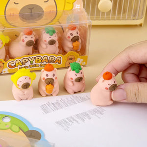 Capybara 3D Figurine Eraser Set