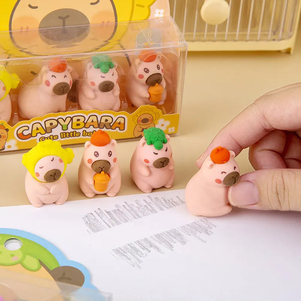 Capybara 3D Figurine Eraser Set