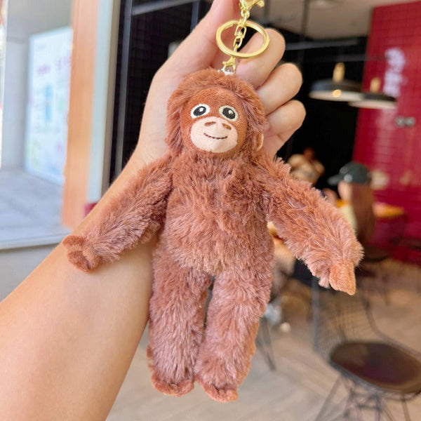 Punch Monkey Furry Plush Keychain