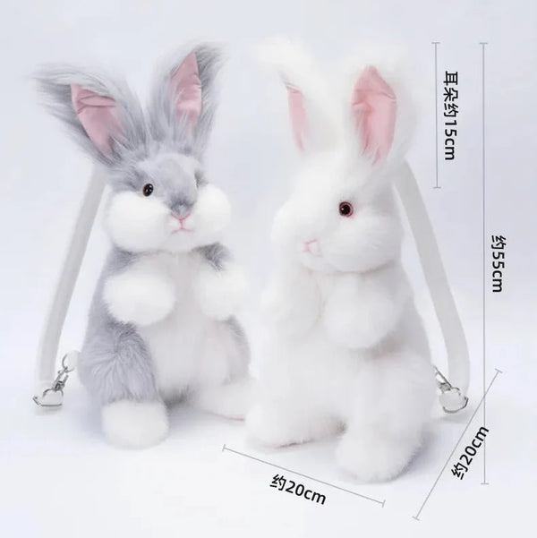Bear Hugs Realistic Angora Rabbit Plush Backpack