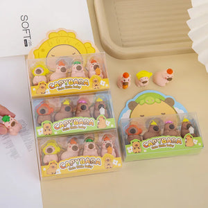 Capybara 3D Figurine Eraser Set