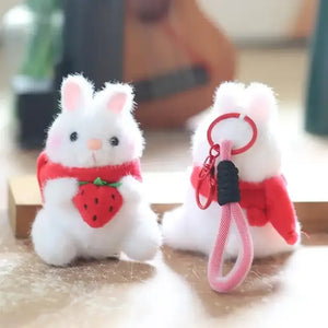 Utterly Adorable Strawberry Rabbit Keychain