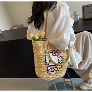 Hello Kitty Sun-Drenched Large Woven Tote Bag