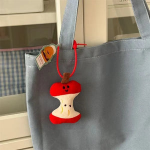 Half Apple Core Plush Keychain