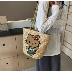 Hello Kitty Sun-Drenched Large Woven Tote Bag