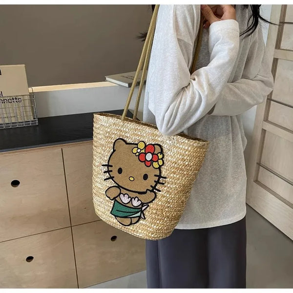 Hello Kitty Sun-Drenched Large Woven Tote Bag