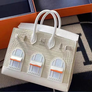 BRKN Façade Genuine Leather Architectural Kelly Bag