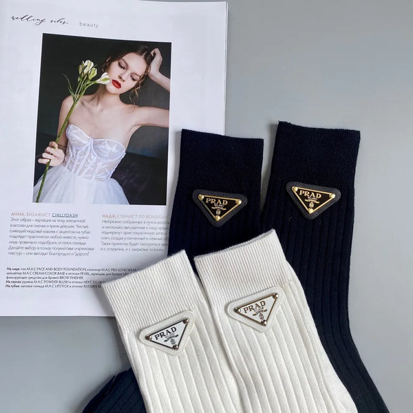 PRemium Triangle Ribbed Luxe Socks (Set of 2)