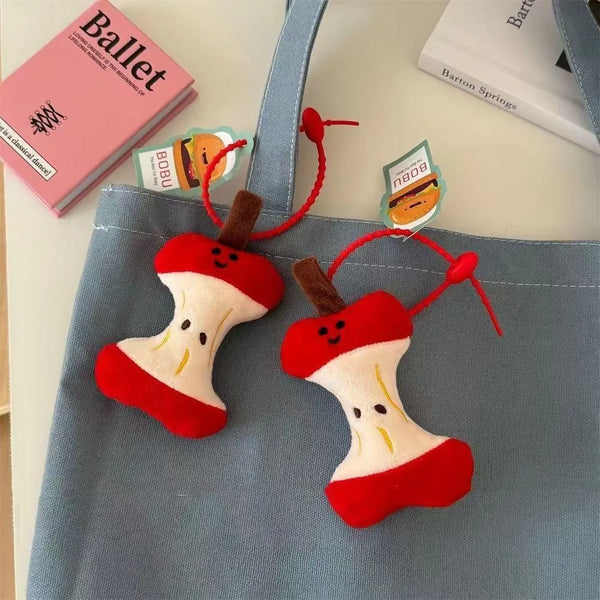 Half Apple Core Plush Keychain