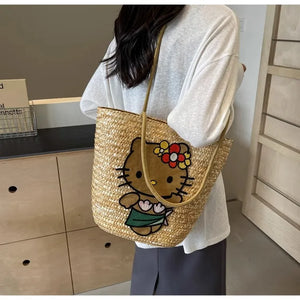 Hello Kitty Sun-Drenched Large Woven Tote Bag