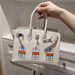 BRKN Façade Genuine Leather Architectural Kelly Bag
