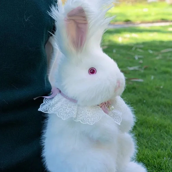 Bear Hugs Realistic Angora Rabbit Plush Backpack