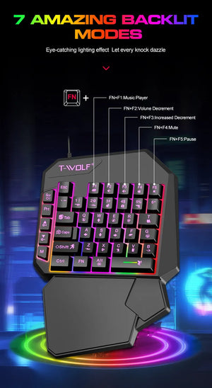 Thunderwolf T19 One Handed Keyboard