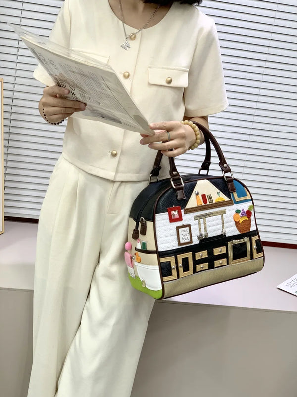 Storybook Cottage Satchel Handbag