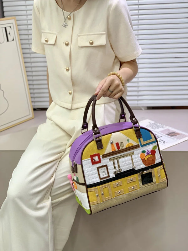 Storybook Cottage Satchel Handbag