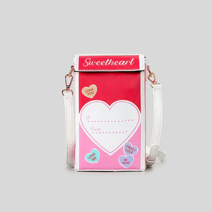 Berry-Sweet Sweetheart Candy Box Crossbody Bag